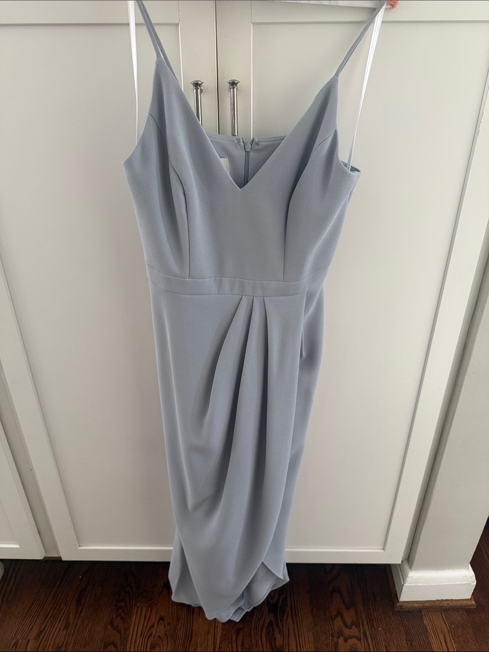 BHLDN Lyra V-Neck Faux-Wrap Stretch Crepe Midi Dress